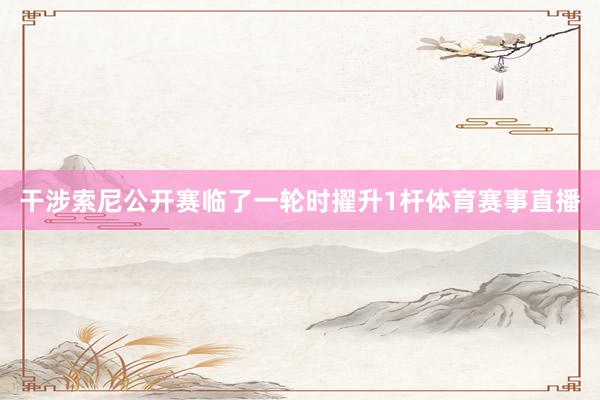 干涉索尼公开赛临了一轮时擢升1杆体育赛事直播