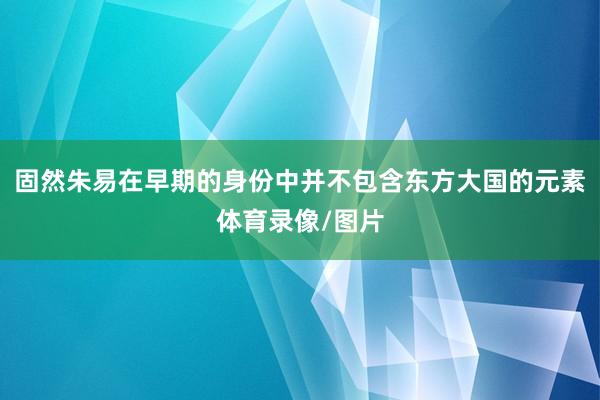 固然朱易在早期的身份中并不包含东方大国的元素体育录像/图片