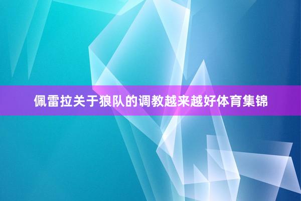 佩雷拉关于狼队的调教越来越好体育集锦