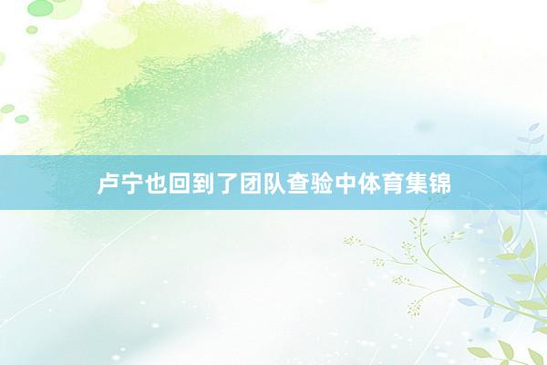 卢宁也回到了团队查验中体育集锦