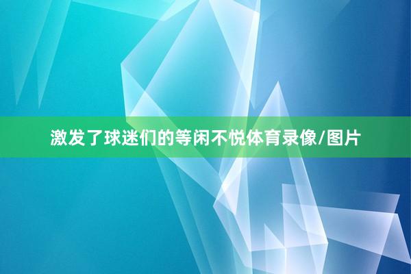 激发了球迷们的等闲不悦体育录像/图片