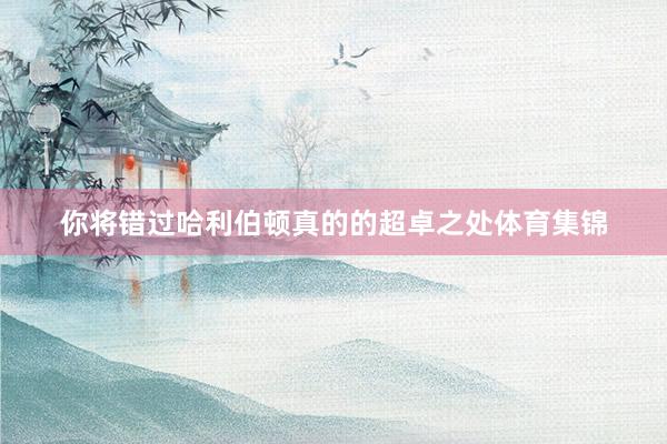 你将错过哈利伯顿真的的超卓之处体育集锦