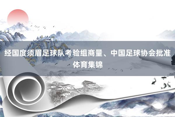 经国度须眉足球队考验组商量、中国足球协会批准体育集锦