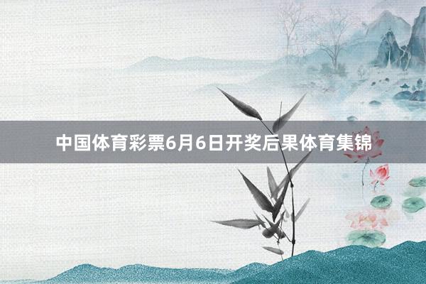 中国体育彩票6月6日开奖后果体育集锦