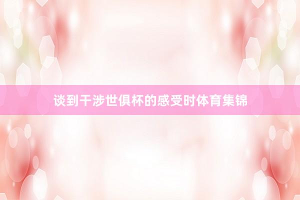 谈到干涉世俱杯的感受时体育集锦