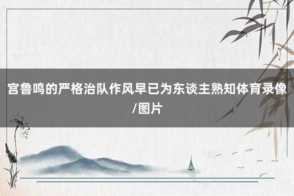 宫鲁鸣的严格治队作风早已为东谈主熟知体育录像/图片