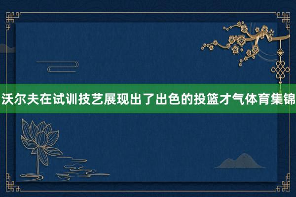 沃尔夫在试训技艺展现出了出色的投篮才气体育集锦
