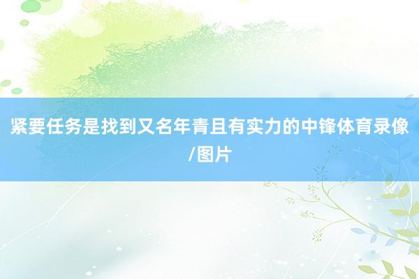 紧要任务是找到又名年青且有实力的中锋体育录像/图片